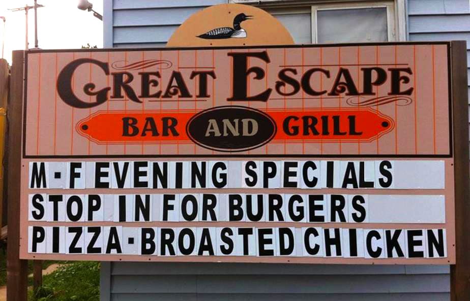great-escape-bar-and-grill-outside-sign-specials