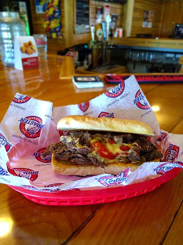 The Phelps Cheese steak sandwich. Like a Philly only better because we use our homemade beer cheese.